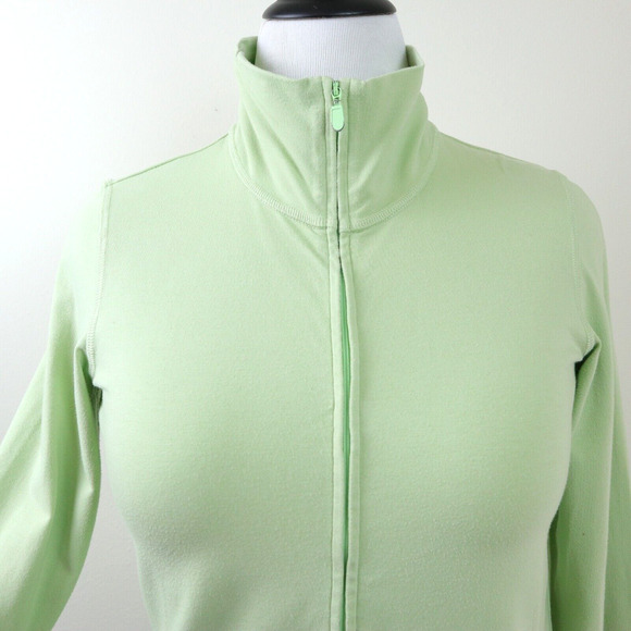 Eileen Fisher Size S Organic Cotton Jersey Zip Jacket Light Green - Picture 7 of 12